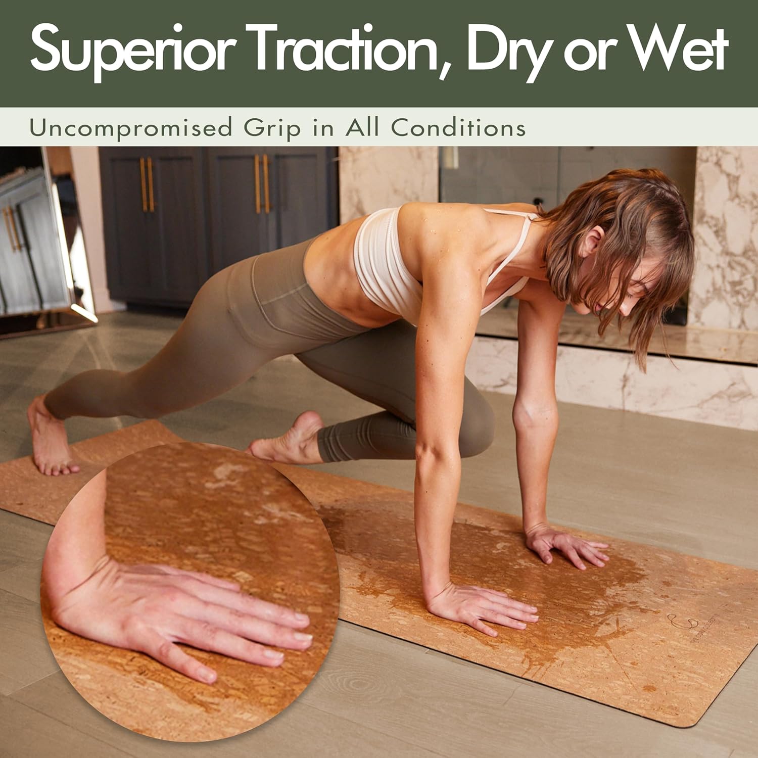 Arizona | Recycled Cork Yoga Mat with Superior Grip (Pure/No Pattern) - Corkcollective